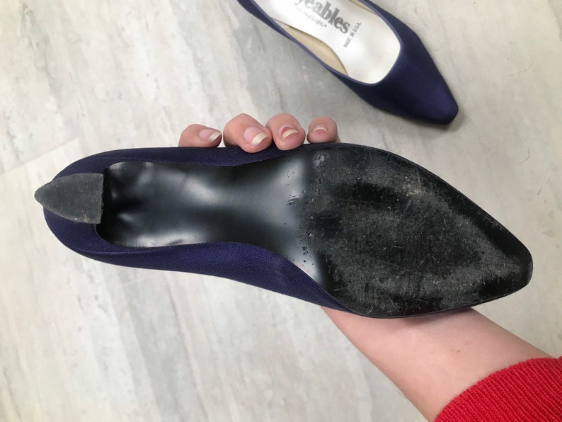 80/'s90/'s Dyeables Heels In a Deep Blue Purple Size 8