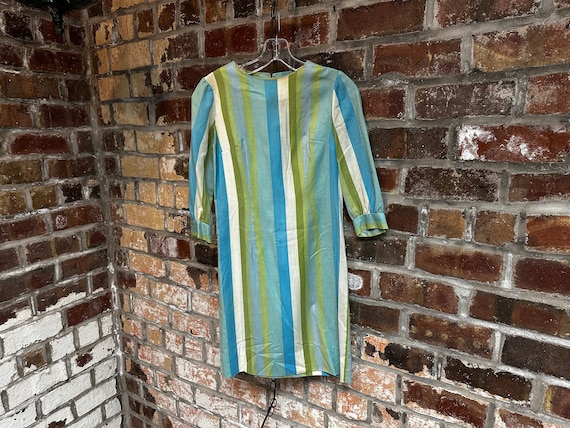 Groovy Mod Vintage 60's Handmade Stripped Sheath … - image 3