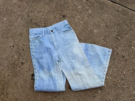 Vintage 90's/Y2K Faded Glory Studded Bell Bottom … - image 2