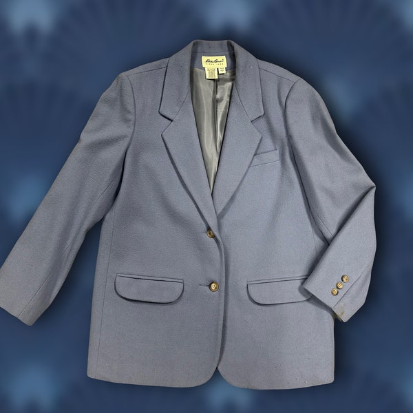 Vintage Men's Pale Blue Wool Blazer Jacket