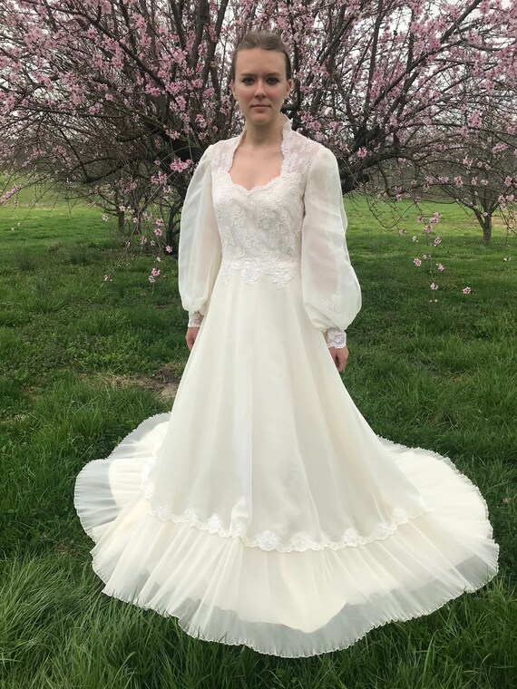70's Boho Wedding Dress