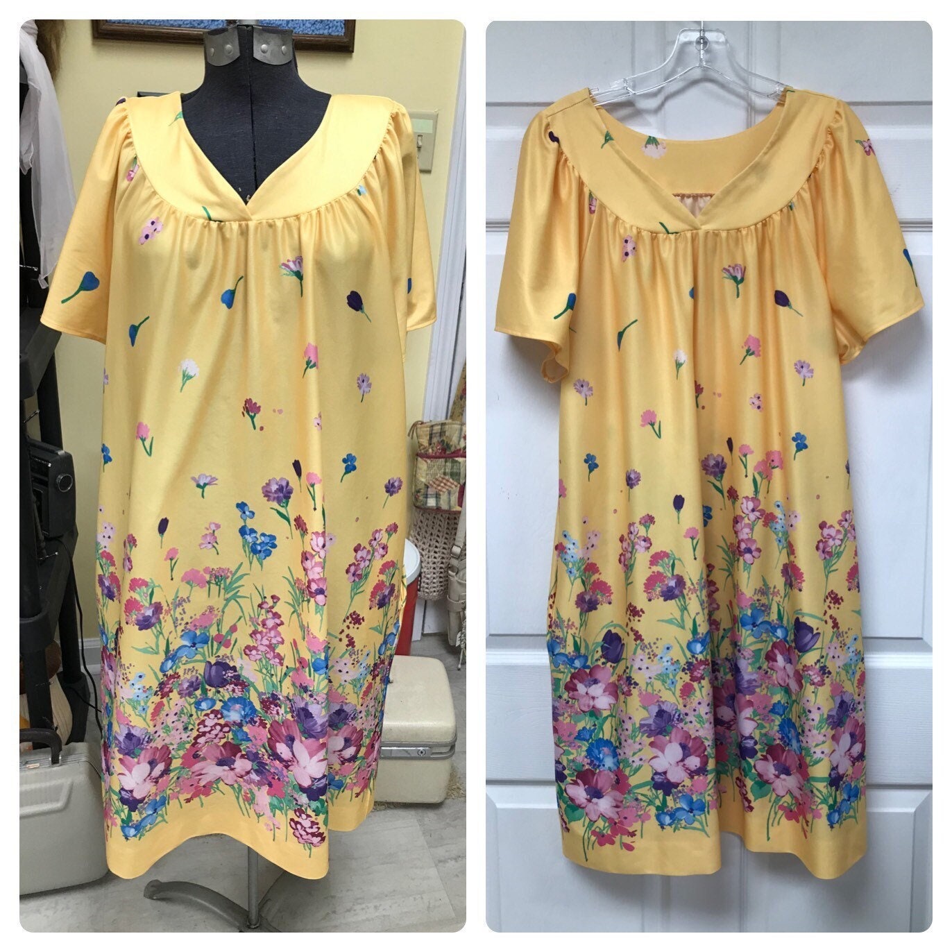 Vintage Colorful Floral Muumuu House 