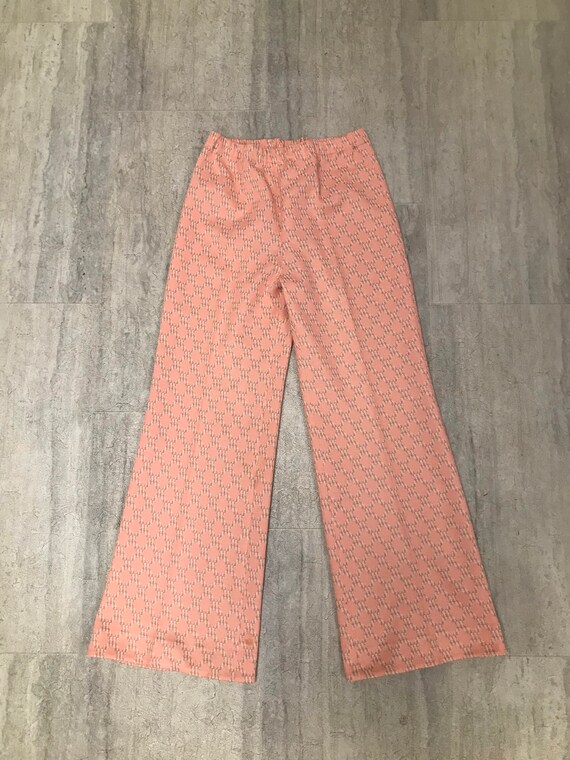 Vintage 70's Bell Bottom Pink Pants Suit - image 5