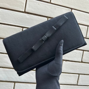 Vintage 50&#39;s/60&#39;s Black Bow Clucth