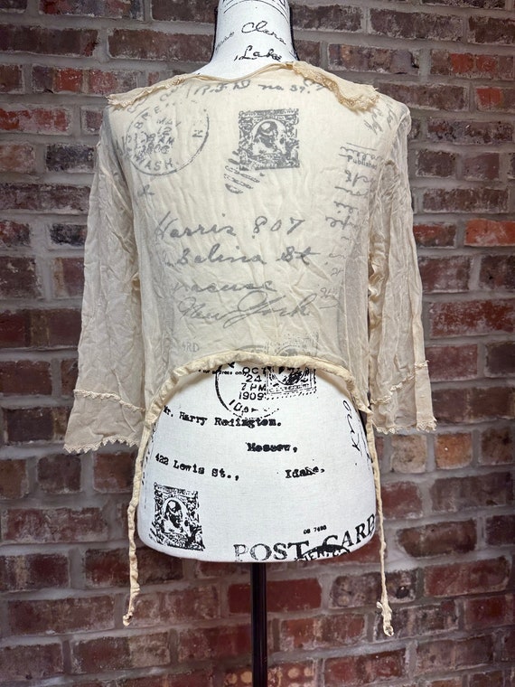 Antique 1910's Edwardian Sheer Lace Blouse - image 4