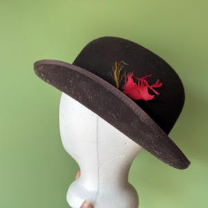 Black Vintage 70&#39;s Wool Bowler Derby Hat