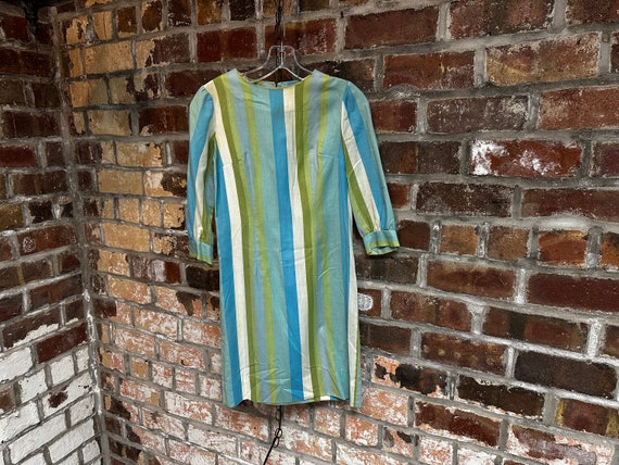 Groovy Mod Vintage 60's Handmade Stripped Sheath … - image 2