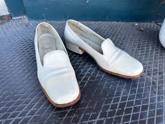Vintage White 60's/70's Italian Loafers Size 4 1/2