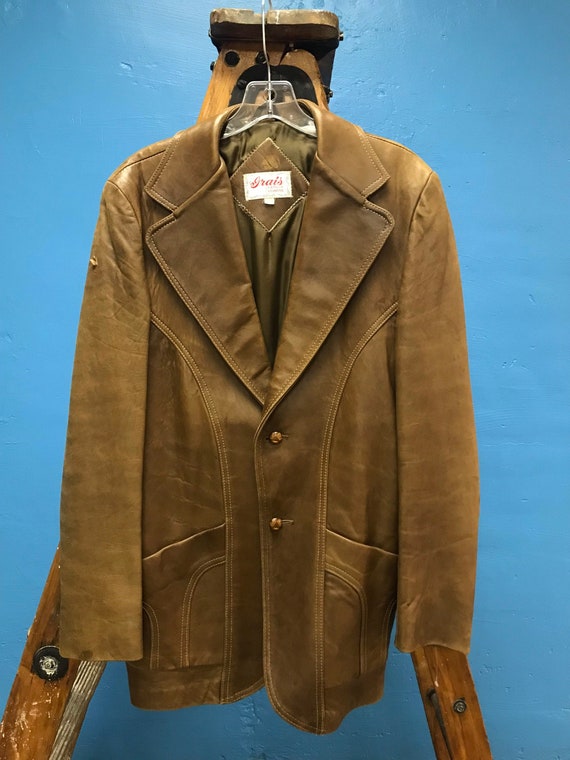 Distressed leather jacket coat - Gem