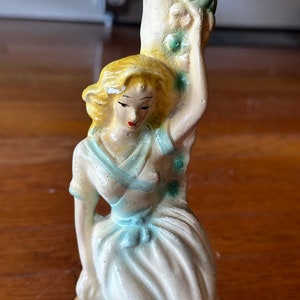 1930&#39;s Chalk Ware Southern Belle Working Lamp