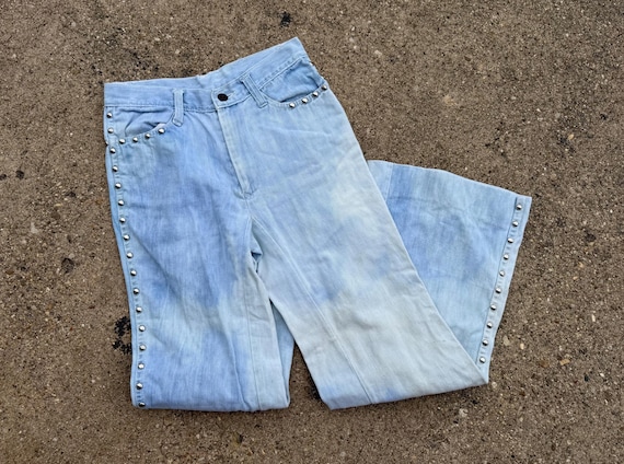 Vintage 90's/Y2K Faded Glory Studded Bell Bottom … - image 1