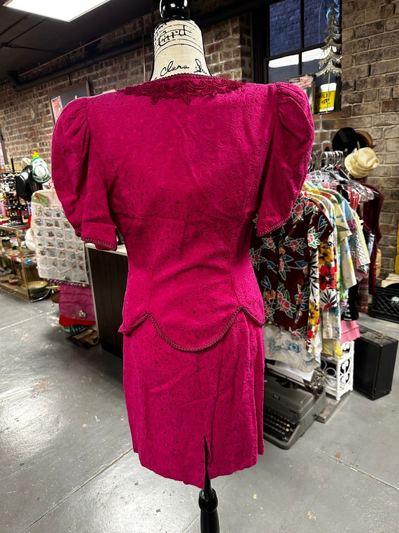 Amazing 80's/90's Fuchsia Dress Suit Set - image 3