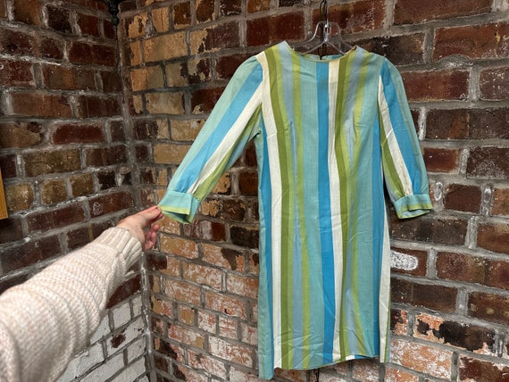 Groovy Mod Vintage 60's Handmade Stripped Sheath … - image 6