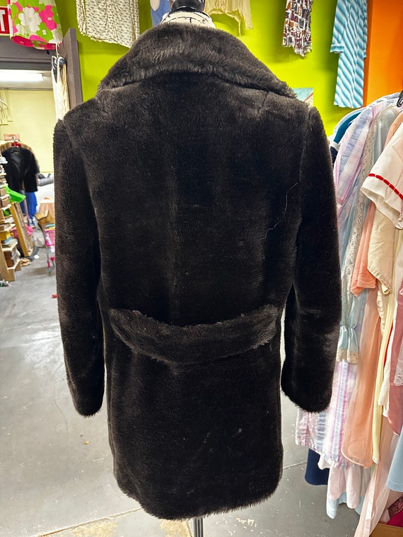 60's/70's Black Faux Fur Short Jacket Coat - image 6