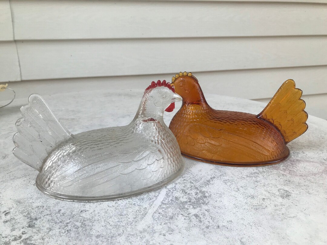 1 Vintage Glass Hen in a Basket Replacement Lid NO BASE Etsy