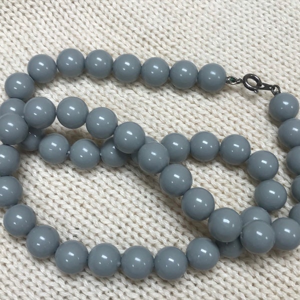 Vintage Gray 50's/60's Plastic Beaded Necklace