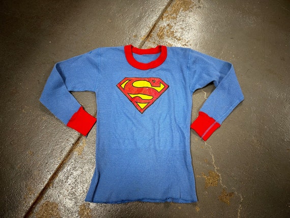 Vintage 1973 Adult XS Super Man Long John Shirt Etsy