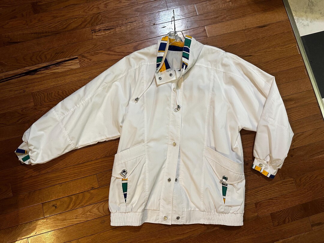 Primary Colorblock Jacket Vintage 90's Puffy Primary Color Block Wind Breaker Jacket Coat Large ...