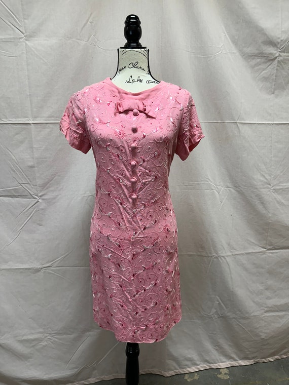 Vintage 60's Pink Plus Sized Sheath Dress - image 2