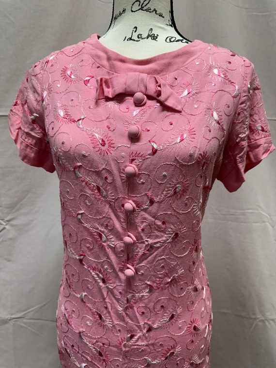 Vintage 60's Pink Plus Sized Sheath Dress - image 6