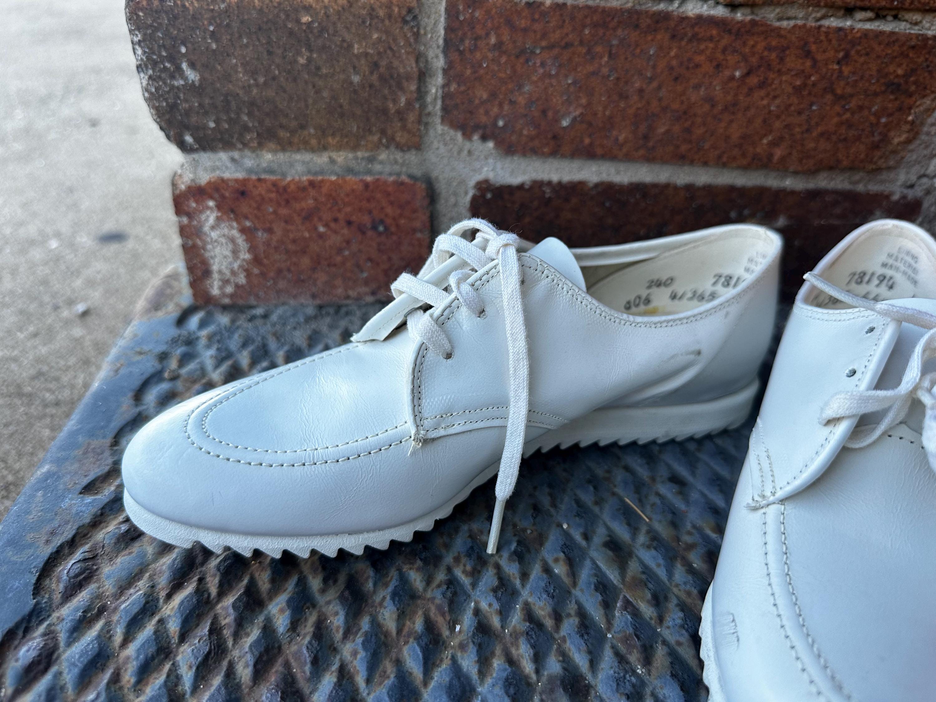 Vintage Dead Stock Unworn 60's/70's White Leather Nurses Tennis