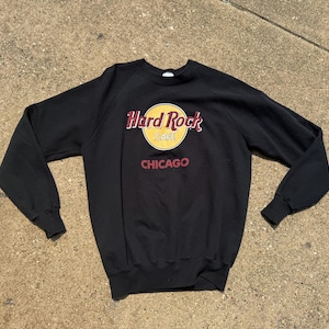 Vintage 90s Hard Rock Cafe Chicago Crewneck Pullover Sweatshirt