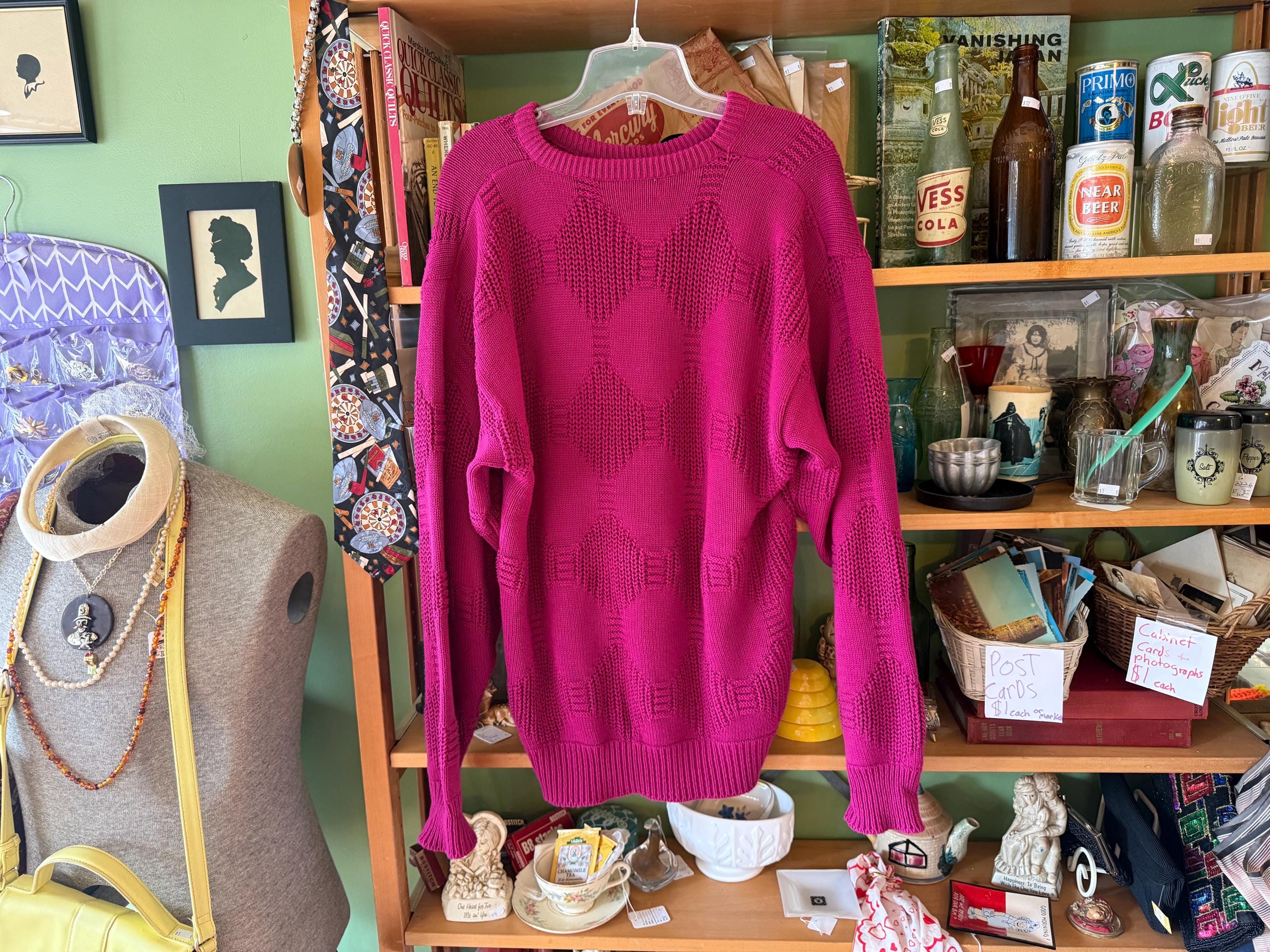 Hot Pink 90s Sweater - Etsy