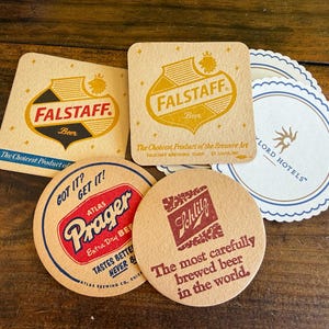 Lot of 7 Vintage 60&#39;s-80’s Beer and Bar Coasters