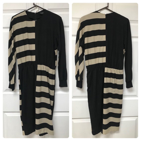 Vintage 80's/90's Akris Switzerland Striped Dress… - image 1