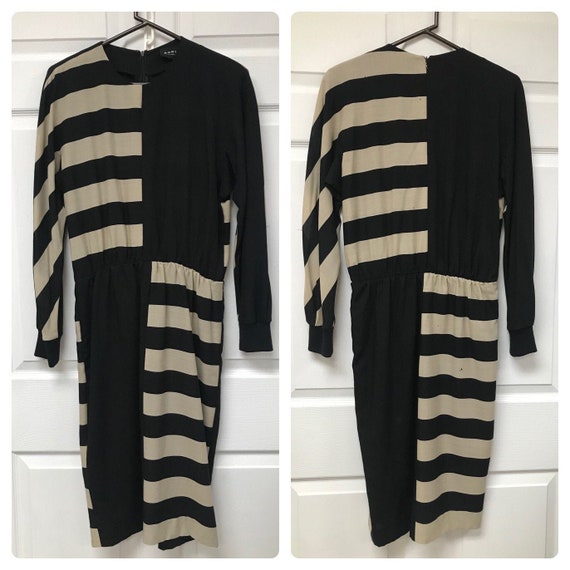 Akris, Vintage 80's/90's Akris Switzerland Striped Dress (Flawed)