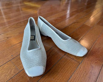 90’s Does 60's GoGo Disco Sliver Mesh Nina Flats Shoes Size 6 1/2