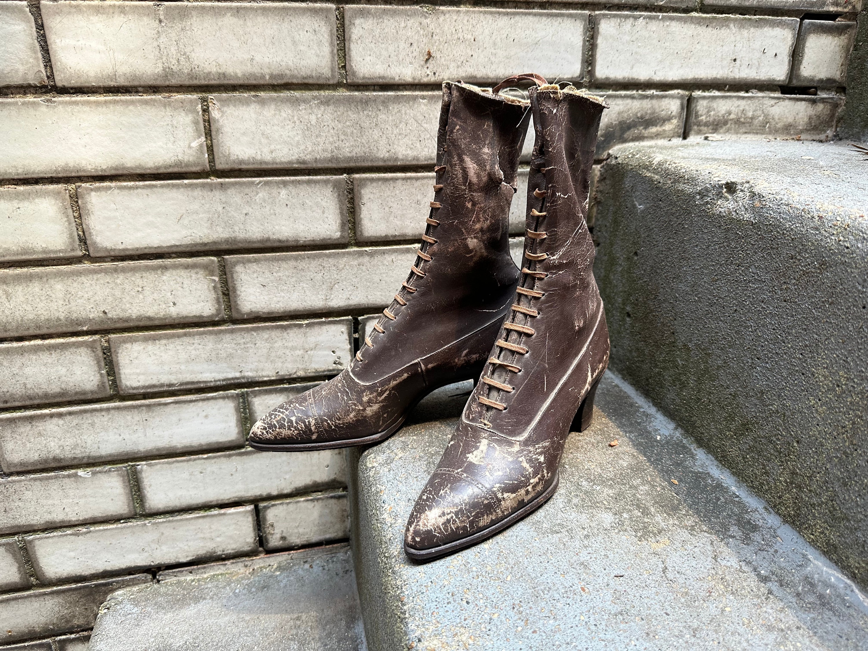 Brown Antique Victorian/edwardian Lace up Boots Witch Boots - Etsy