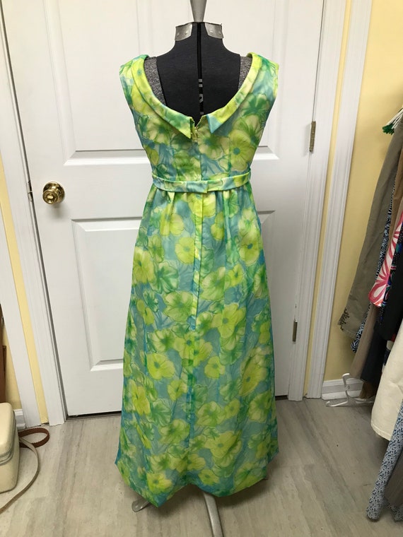 Gorgeous 60's Silk Empire Waist Gown Formal Dress - image 6