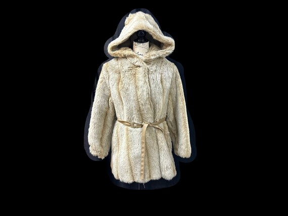 Amazing 70's Faux Fur Hooded Coat - image 1