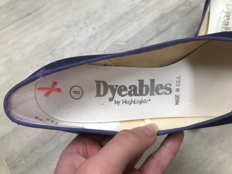80/'s90/'s Dyeables Heels In a Deep Blue Purple Size 8