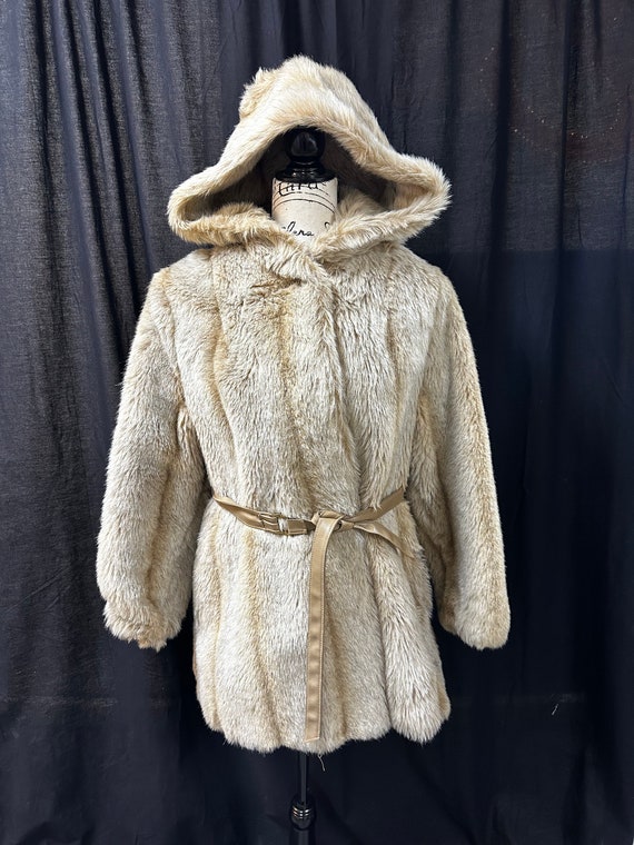 Amazing 70's Faux Fur Hooded Coat - image 2