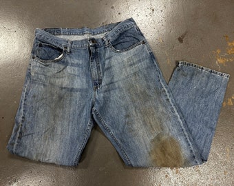 Vintage Distressed 90's Wrangler Blue Jeans W36 L30