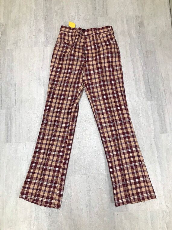 70's New Old Stock Plaid Bell Bottom Slacks - image 6