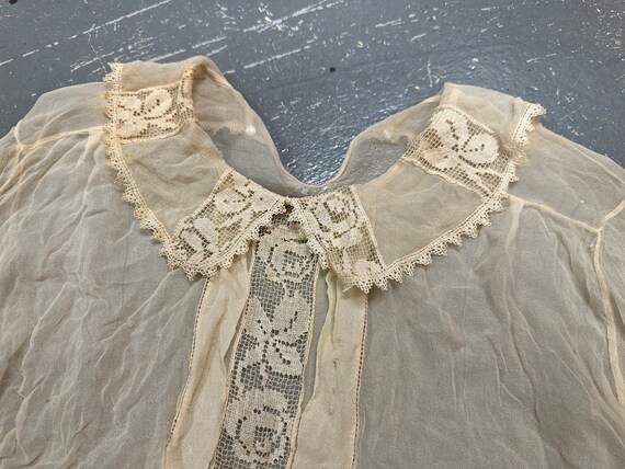 Antique 1910's Edwardian Sheer Lace Blouse - image 10