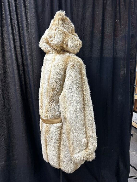 Amazing 70's Faux Fur Hooded Coat - image 5