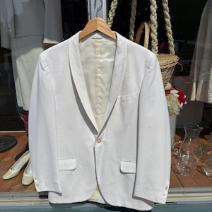 Vintage 60er Jahre weiße Tuxedo Jacke Tuxedo