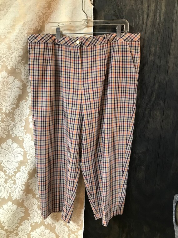Rare 70's Plus Size Korean Plaid Capris Gem