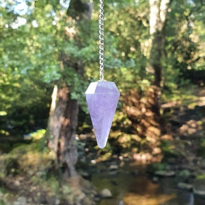 Amethyst Crystal Pendulum | Gemstone Divination Dowsing Pendulum | Crystal Gifts For Her