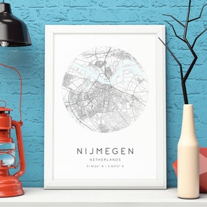 Nijmegen Karte Druck,Niederlande,Stadt Karte Kunst,DIGITALER DOWNLOAD