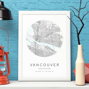 Vancouver Karte Druck,Washington,Stadt Karte Kunst,DIGITAL DOWNLOAD