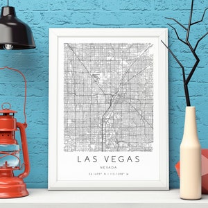 Las Vegas Carte Imprimer,Nevada,City Map Art, TÉLÉCHARGEMENT NUMÉRIQUE