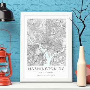 Washington DC Map Print, Verenigde Staten, City Map Art, DIGITALE DOWNLOAD