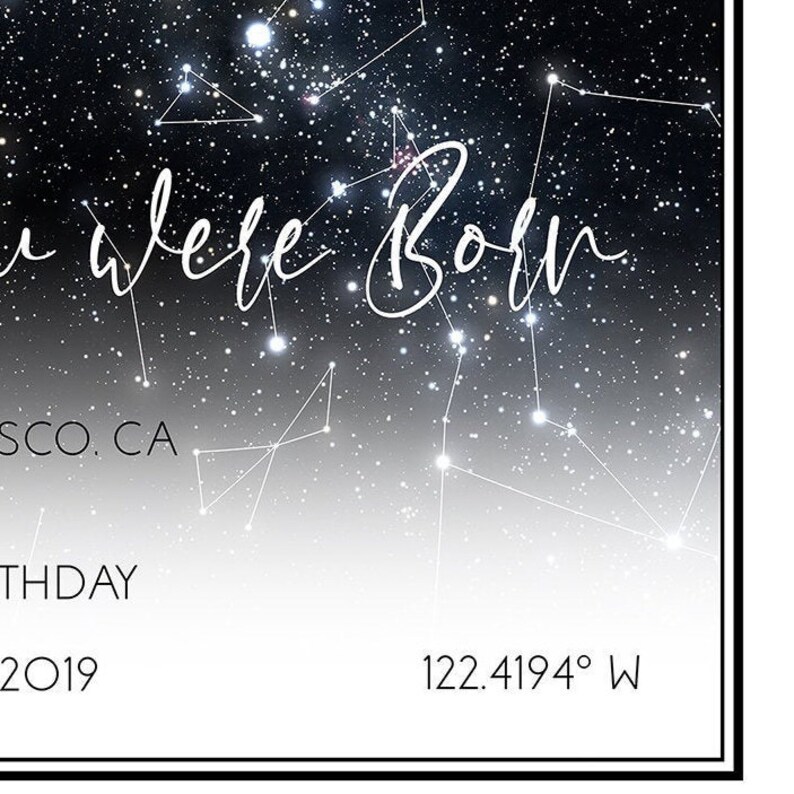 On The Day You Were Born PrintCustom Star MapNight Sky Etsy