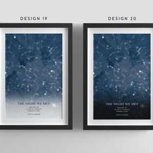 Impression numérique de carte des étoiles, là où tout a commencé, impression de ciel nocturne, affiche de carte des étoiles, cadeau d'anniversaire pour elle, cadeaux d'anniversaire, nuit de notre rencontre, cadeau de mariage