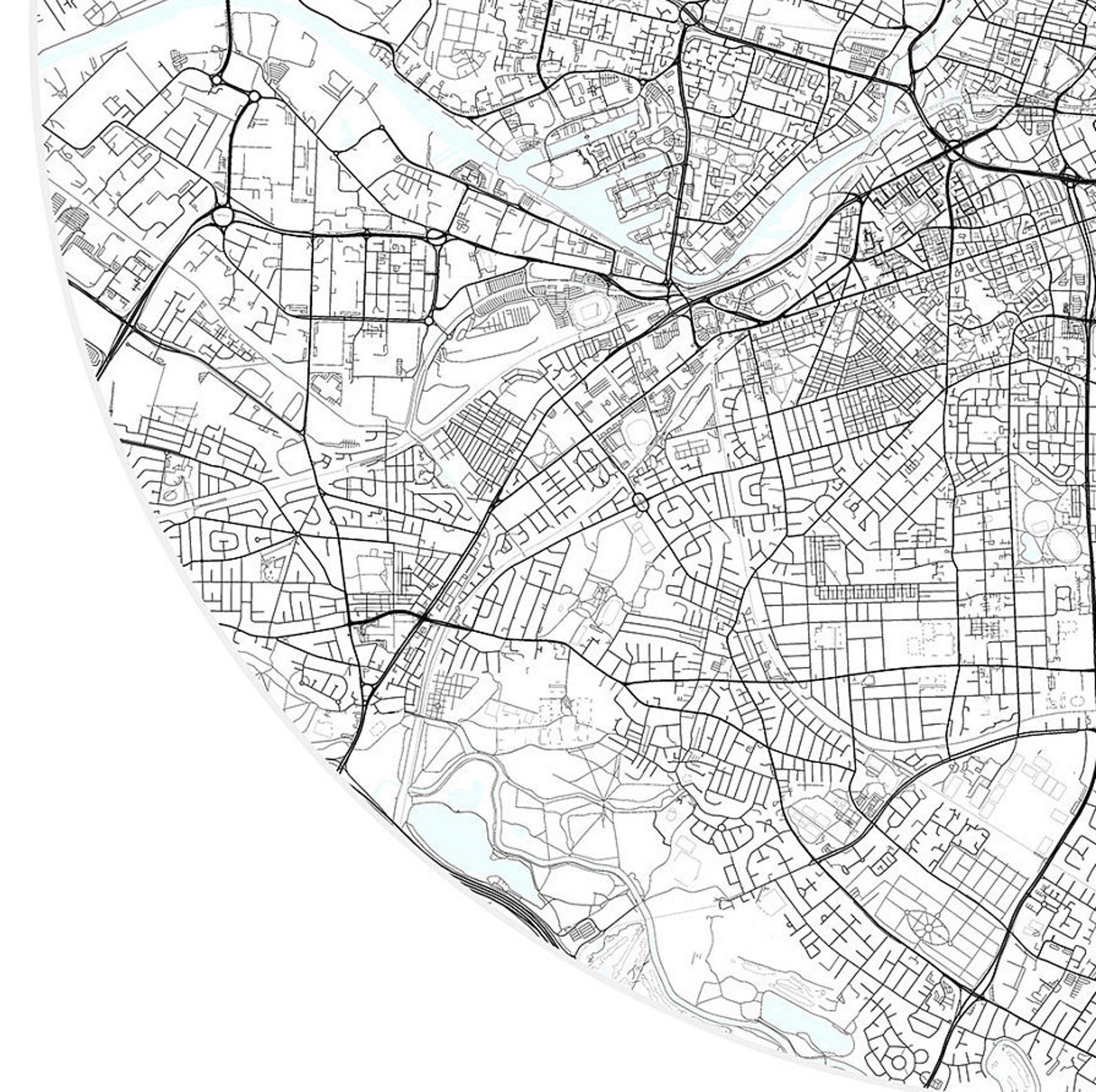 Manchester Map Print InglaterraArte del mapa de la | Etsy